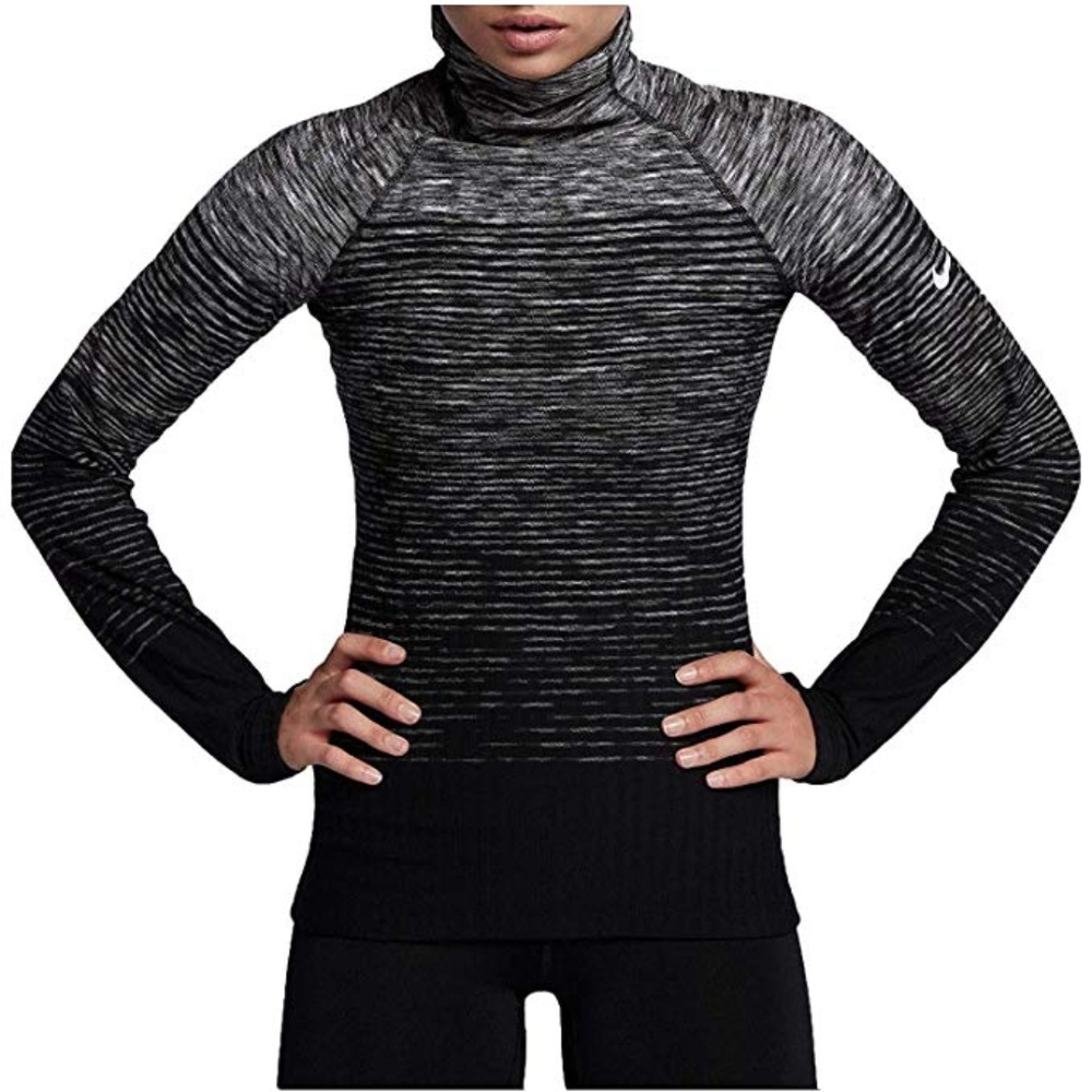 Nike Pro Hyperwarm Training Top Black Grey NWT